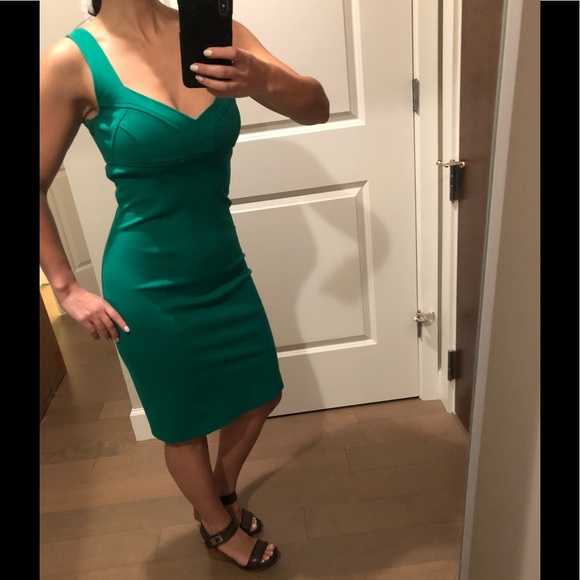 Diane Von Furstenberg Dresses & Skirts - DVF Fitted Green Dress (perfect for summer!!)